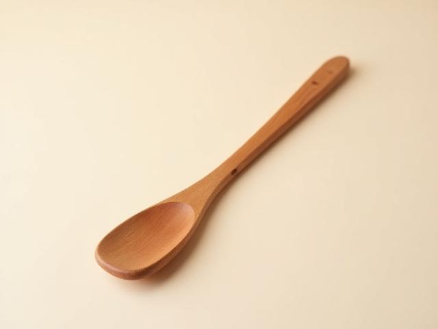A hand-turned cherry wood spatula, showcasing its warm, reddish-brown tones and fine grain.
