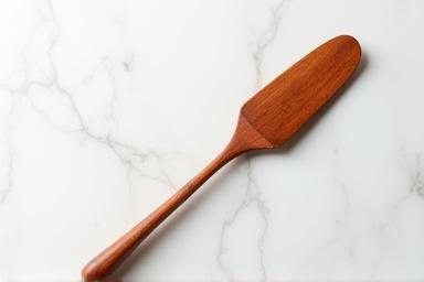 Hand-turned wooden serving spatula