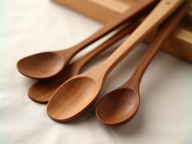 A beautifully crafted Heirloom Utensil Set, showcasing various wooden kitchen tools.